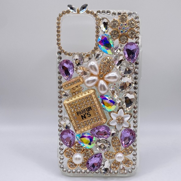 Iphone 16 14 15 13 11 12 XR 7 8 SE 2020 Pro Pro Max Clear Purple Diamond Case - Picture 5 of 8